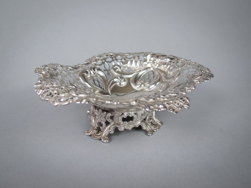 Sterling Silver Bon Bon Dish by Charles Boyton & Sons, London, 1893. View II