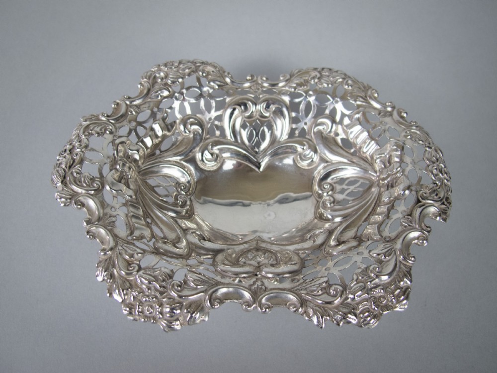 Sterling Silver Bon Bon Dish by Charles Boyton & Sons, London, 1893. View III