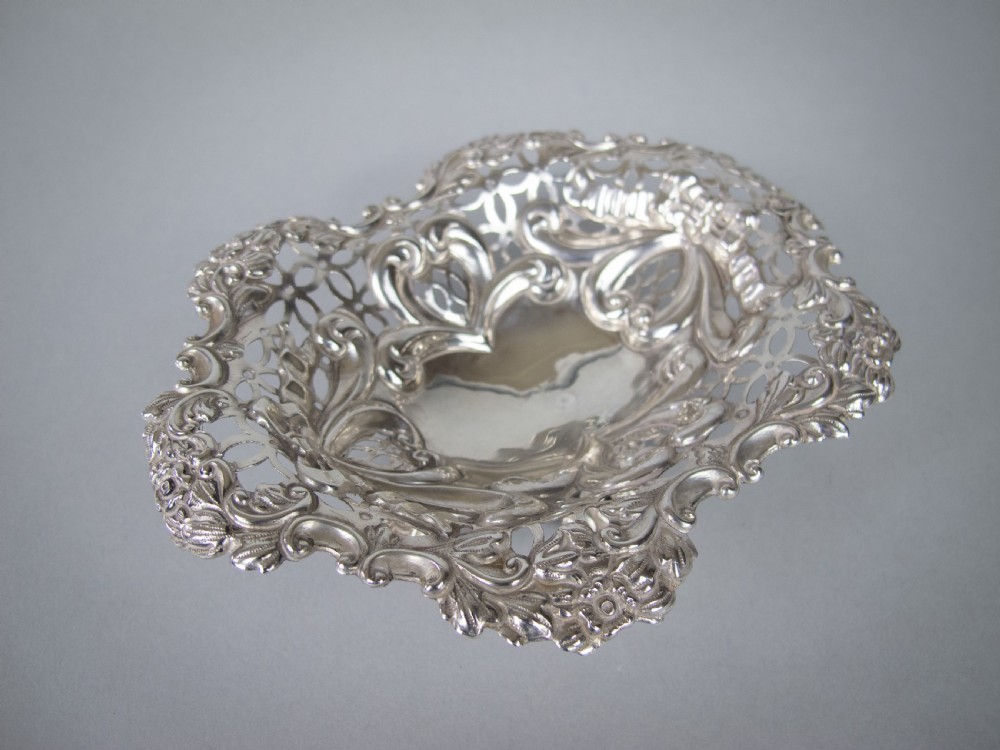 Sterling Silver Bon Bon Dish by Charles Boyton & Sons, London, 1893. View IV