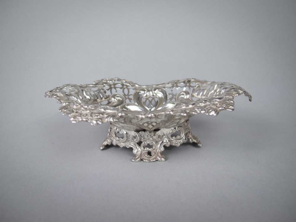 Sterling Silver Bon Bon Dish by Charles Boyton & Sons, London, 1893. View V