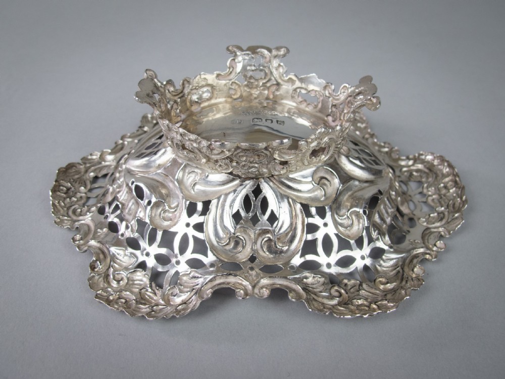 Sterling Silver Bon Bon Dish by Charles Boyton & Sons, London, 1893. View VII