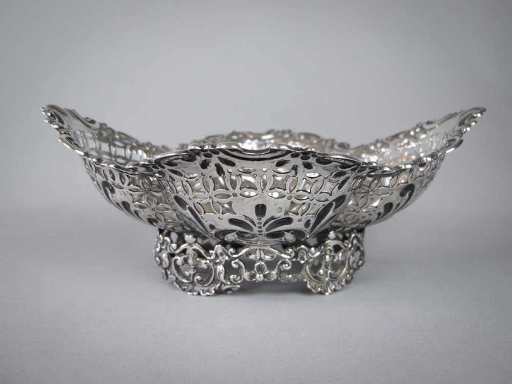 Sterling Silver Bon Bon Basket by James Dixon & Sons, Sheffield, 1893. View III