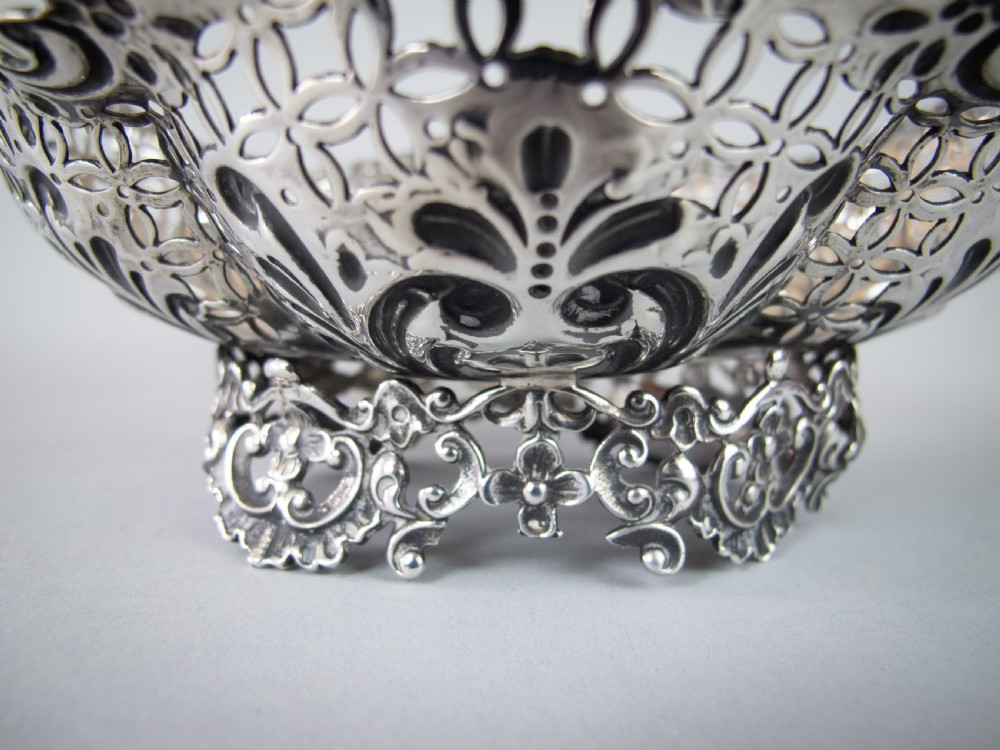 Sterling Silver Bon Bon Basket by James Dixon & Sons, Sheffield, 1893. View IV