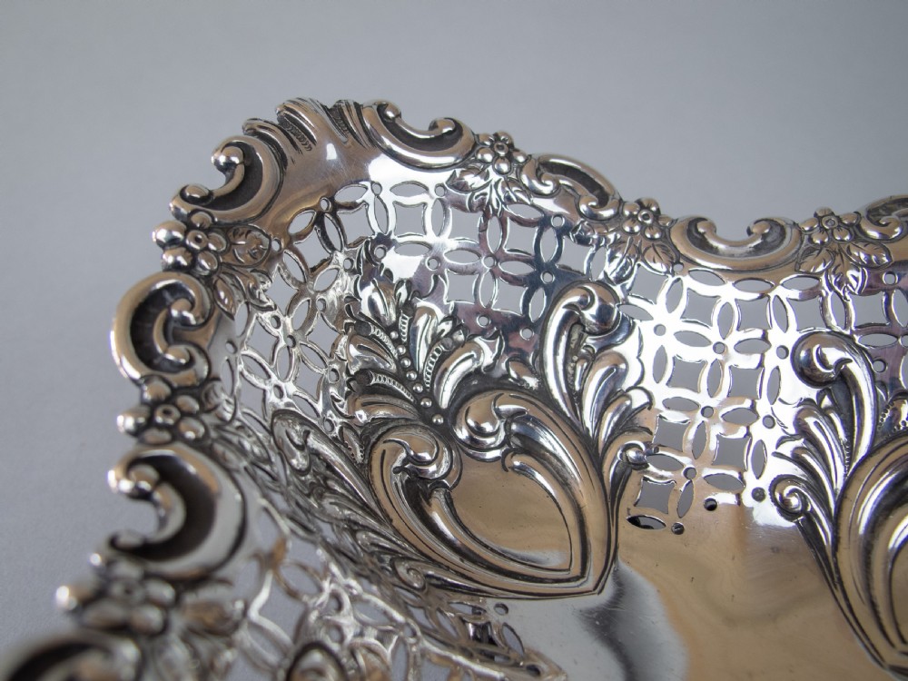 Sterling Silver Bon Bon Basket by James Dixon & Sons, Sheffield, 1893. View VI