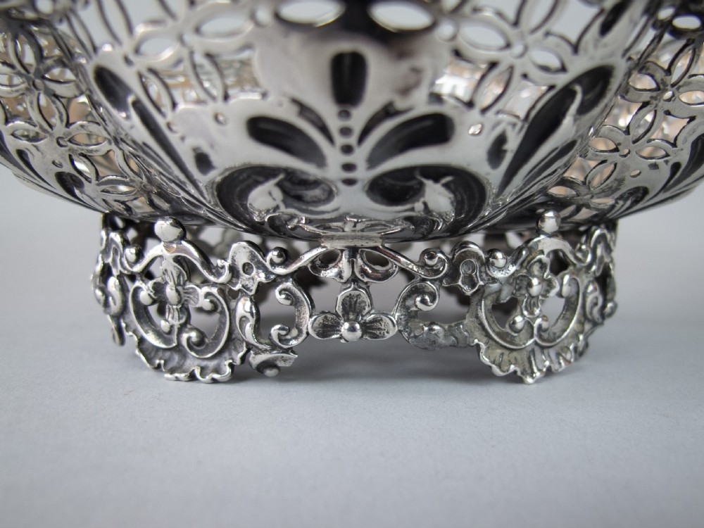 Sterling Silver Bon Bon Basket by James Dixon & Sons, Sheffield, 1893. View IX