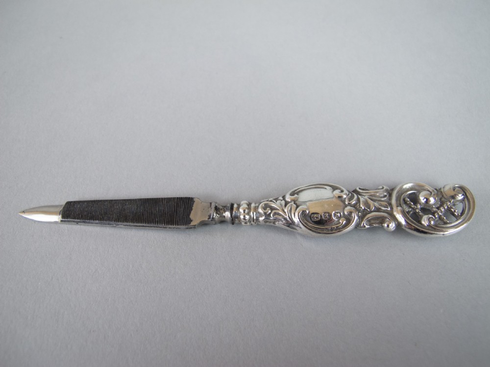 Sterling Silver Nail File by Henry Matthews, Birmingham, 1899. View II
