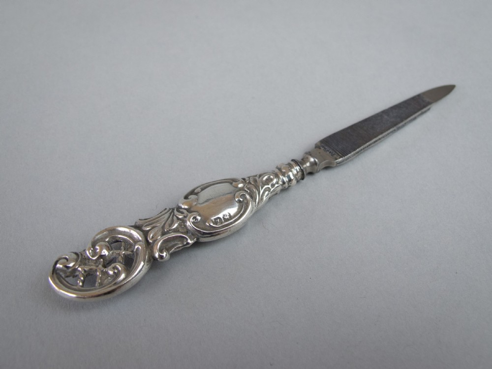 Sterling Silver Nail File by Henry Matthews, Birmingham, 1899. View III