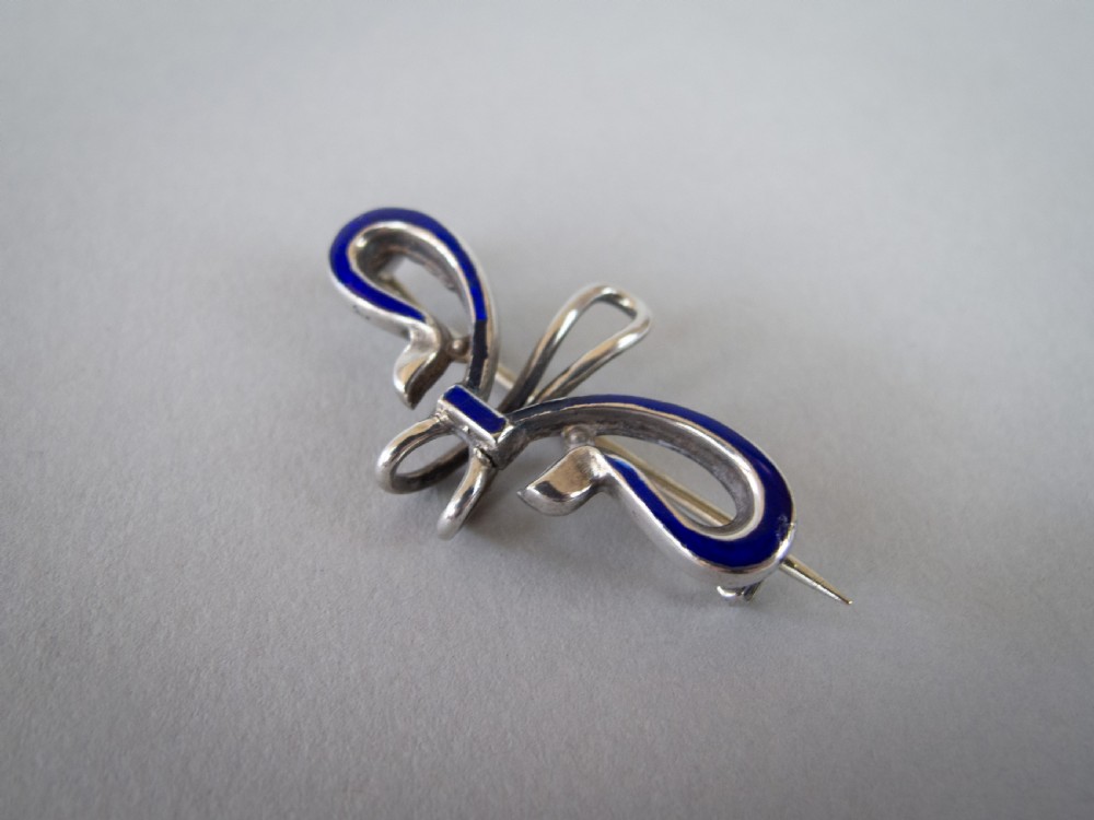 Sterling Silver & Blue Enamel Brooch by Rolason Brothers, 1908. View V
