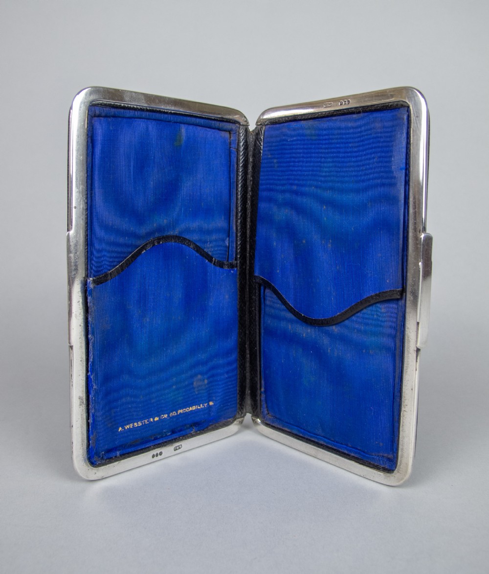 Victorian Sterling Silver & Leather Wallet by George Henry James & A. Webster & Co Piccadilly, London, 1890.