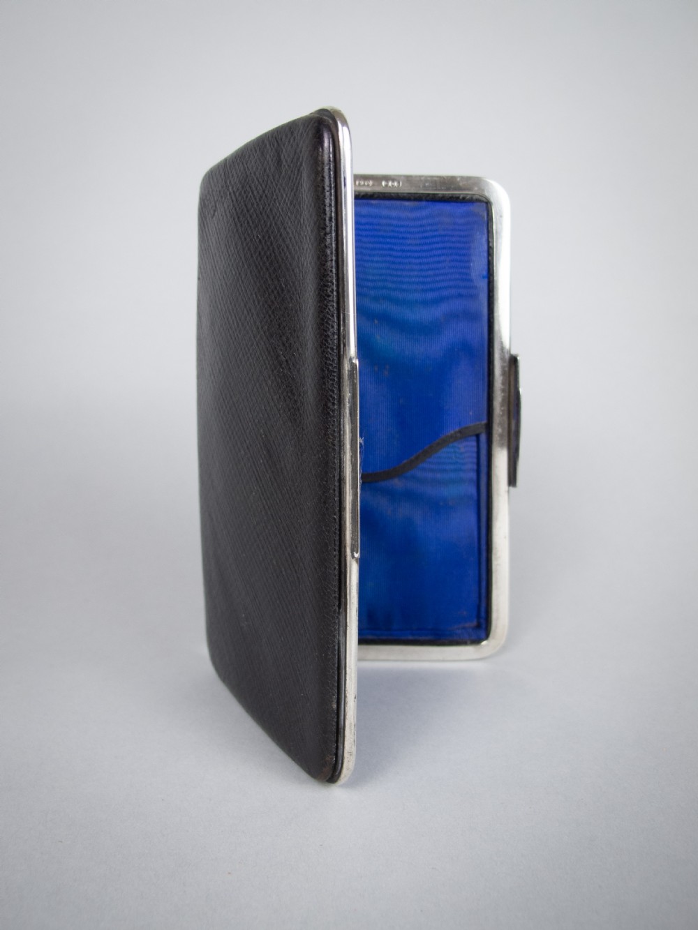 Victorian Sterling Silver & Leather Wallet by George Henry James & A. Webster & Co Piccadilly, London, 1890. View III