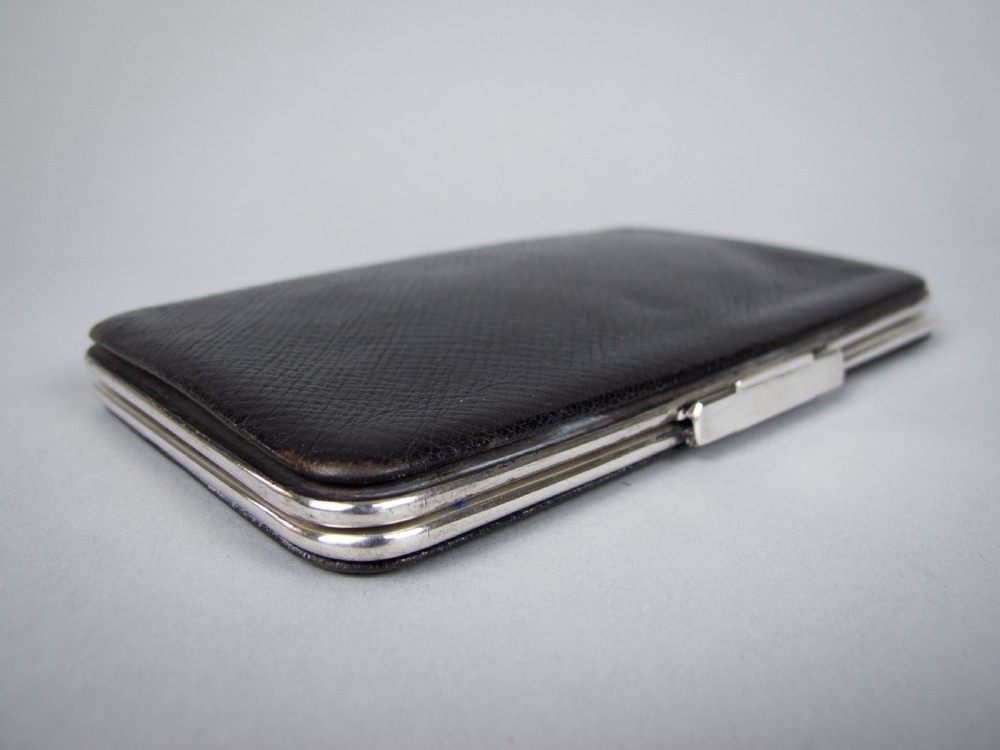 Victorian Sterling Silver & Leather Wallet by George Henry James & A. Webster & Co Piccadilly, London, 1890. View IV