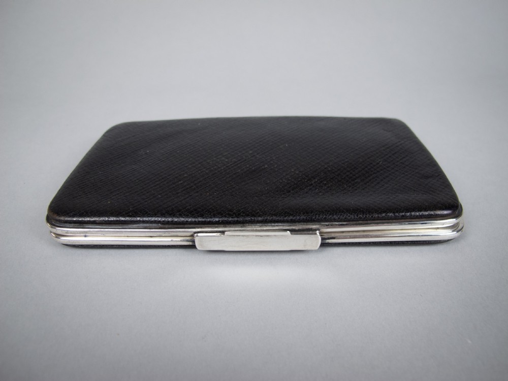 Victorian Sterling Silver & Leather Wallet by George Henry James & A. Webster & Co Piccadilly, London, 1890. View V