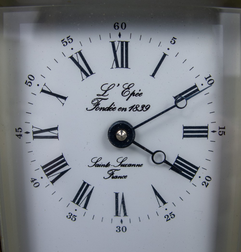 20th Century L'Epee French Brass Carriage Clock With 8 Day Movement. View IV