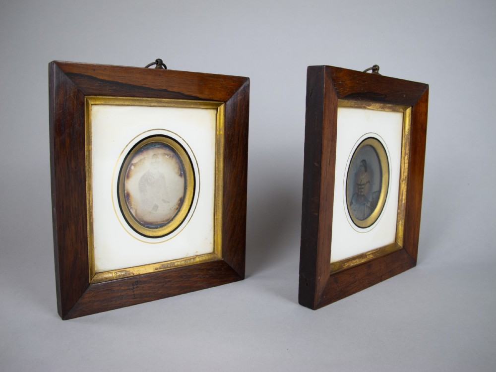 Pair of 19th Century Daguerreotypes (Young Ladies) In Original Gilt Wood Frames View VII
