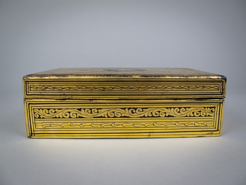 Early 20th Century Burmese Ornate Gilt Lacquer Box View III