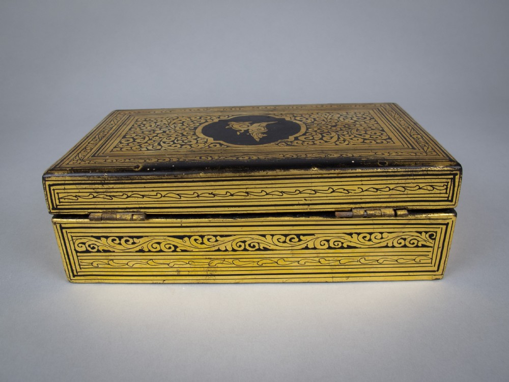 Early 20th Century Burmese Ornate Gilt Lacquer Box View V