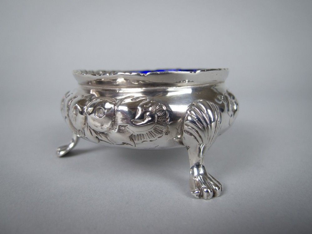 Pair of Large Silver Salt Cellars by Robert Harper, London, 1865 - In Original Case. View VI