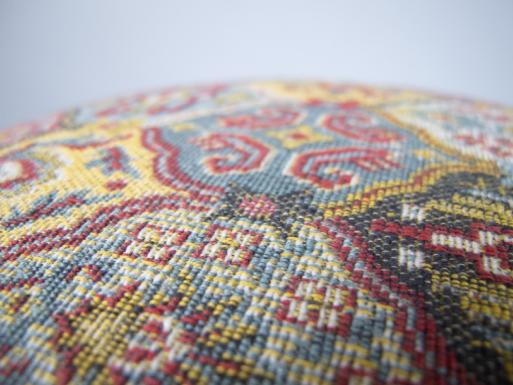 Late 19th Century Small Oak Needlework Stool With Tapered Ball Legs View VI
