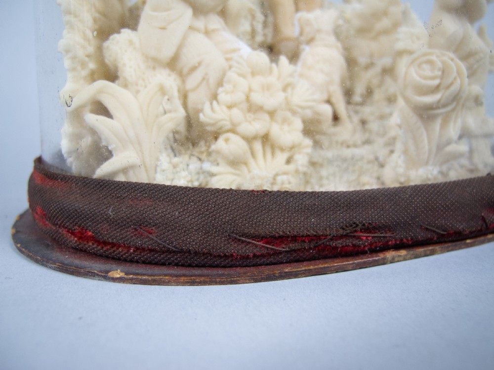 Unusual 19th Century Wax Work Diorama In Original Glass Dome View VIII