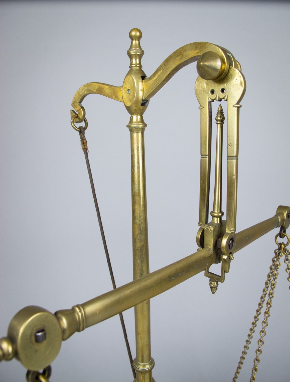Large 19th Century Brass Bank Scales by Doyle & Son, London, With Avery Weights. View III