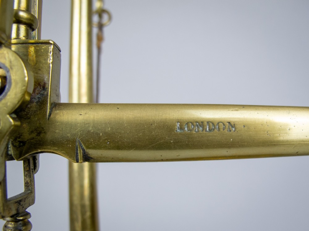 Large 19th Century Brass Bank Scales by Doyle & Son, London, With Avery Weights. View V
