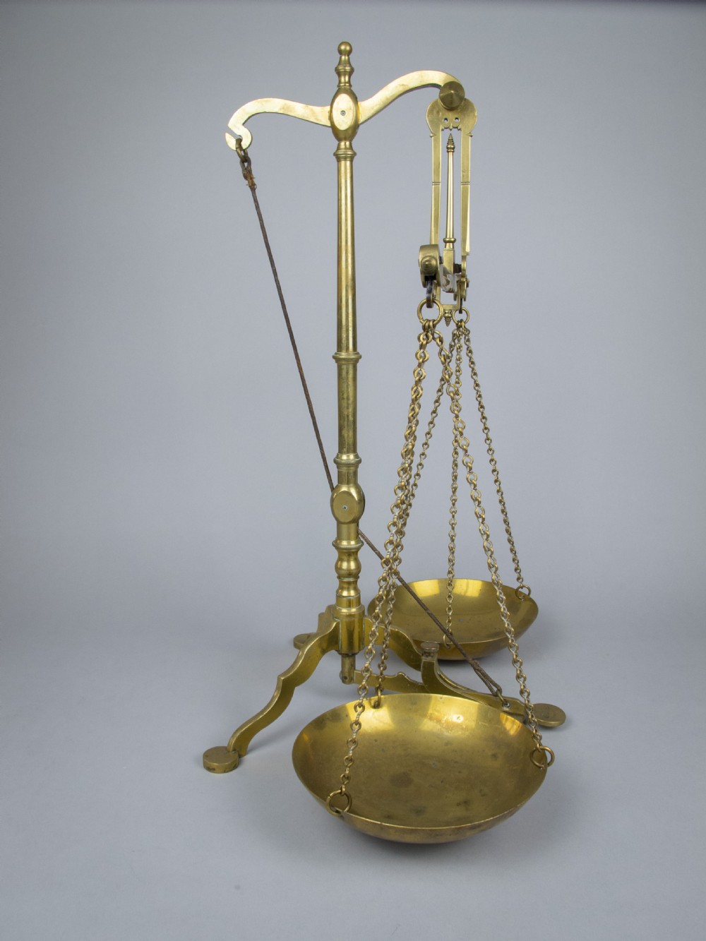 Large 19th Century Brass Bank Scales by Doyle & Son, London, With Avery Weights. View X