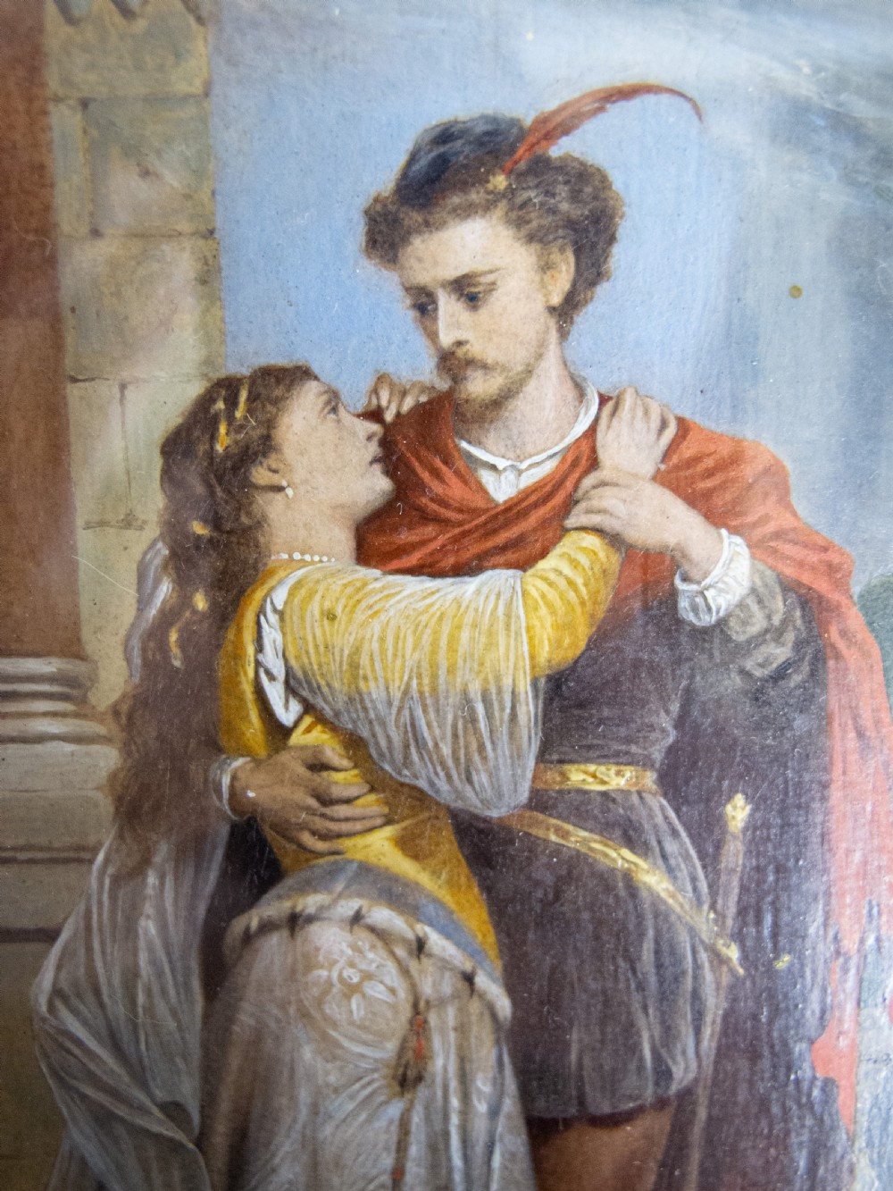 19th Century Oil On Board - Romeo & Juliet On Balcony. View III