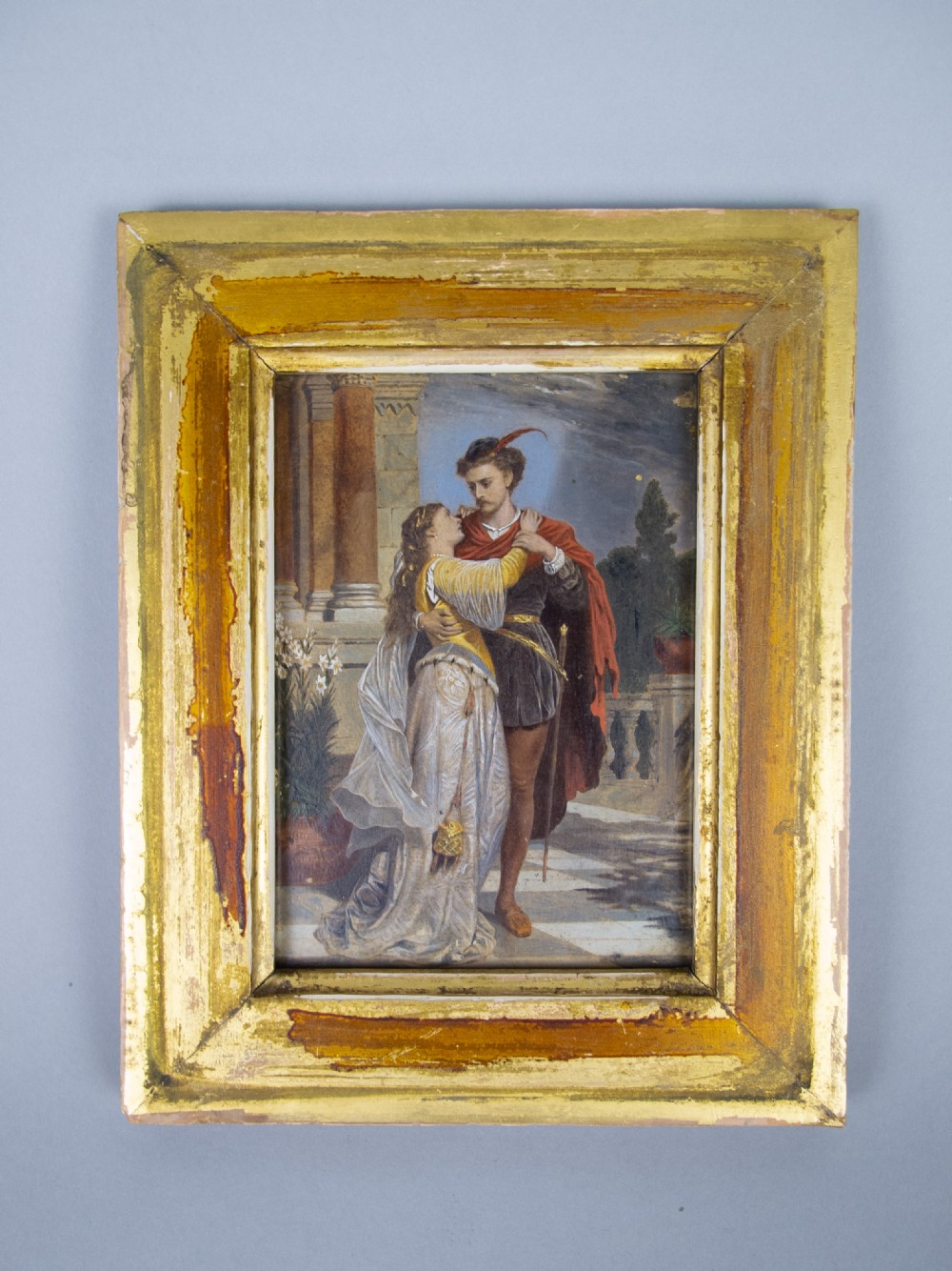 19th Century Oil On Board - Romeo & Juliet On Balcony. View V