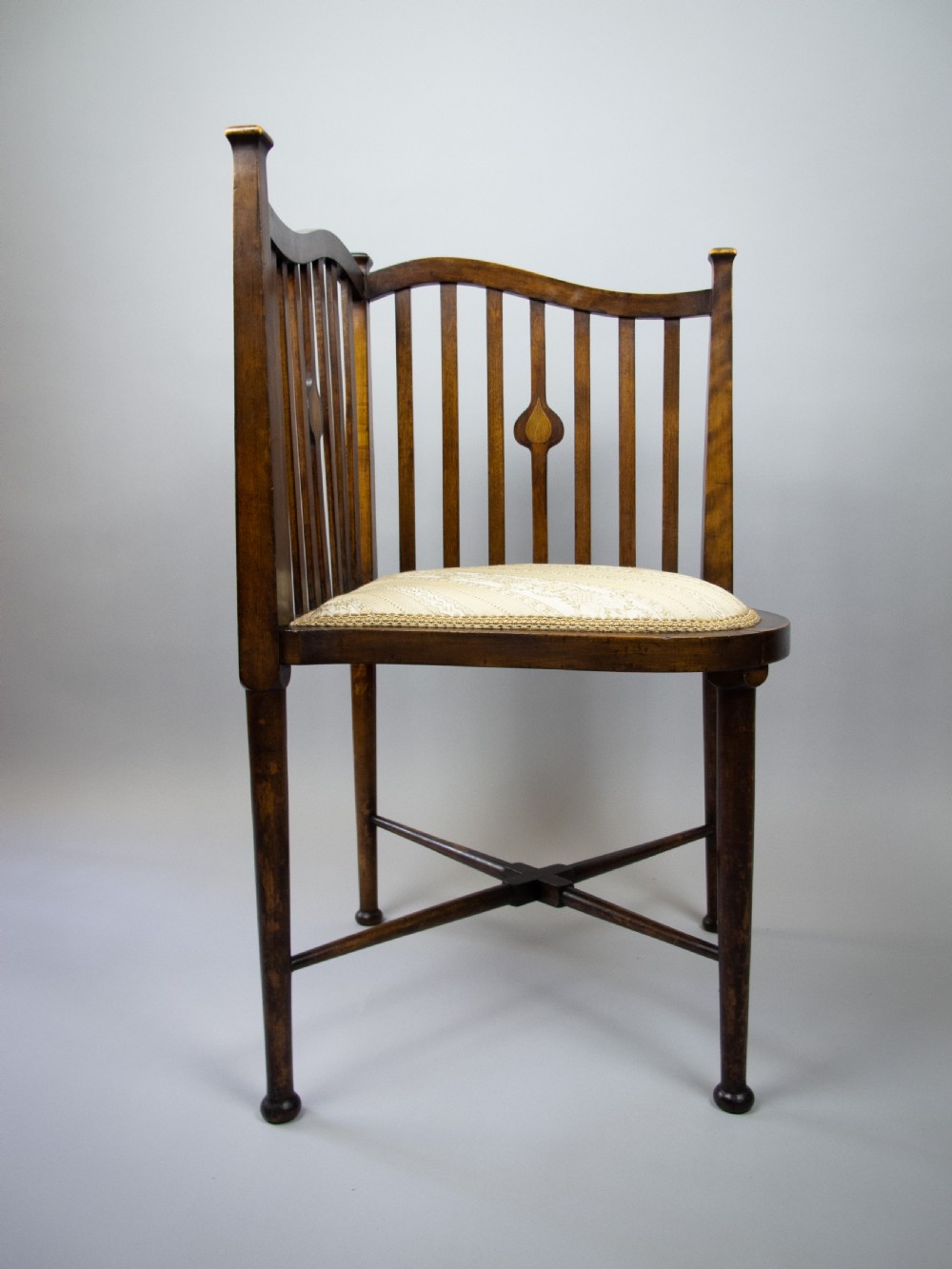 Sheraton Revival Inlaid Ash Corner Chair, Circa. 1900. View IV