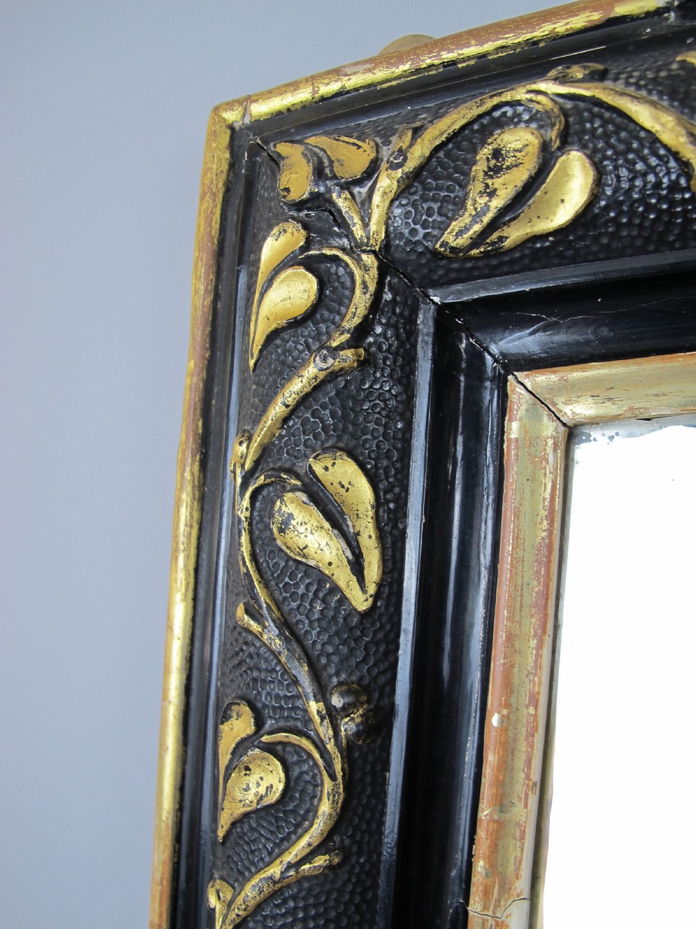 Large 19th Century French Napoleon III Black & Gold Figural Lion Mirror, c.1870 View VII