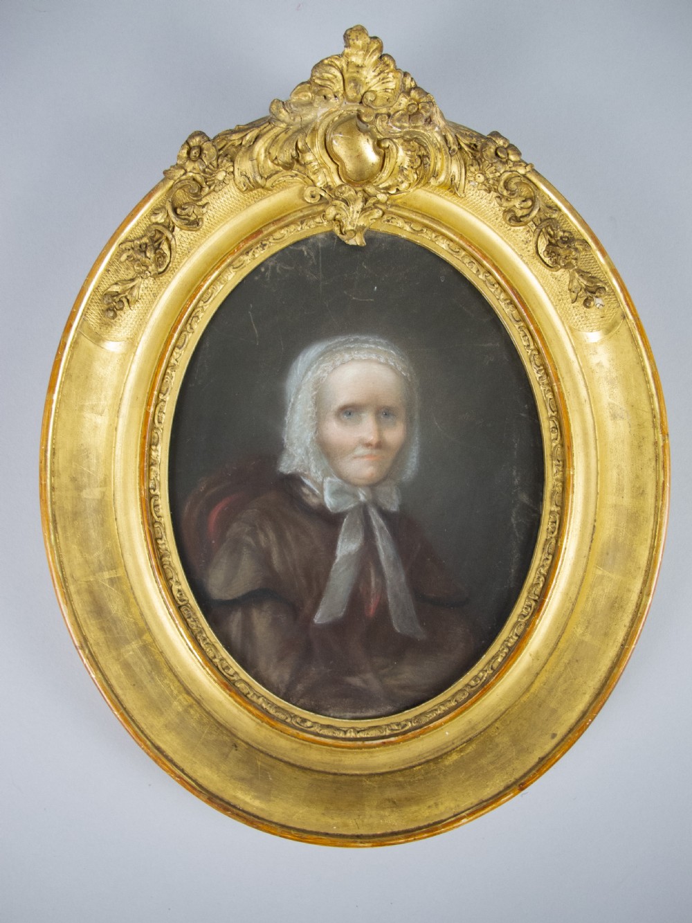 19th Century Pastel Portrait Of A Seated Lady In Gilt Frame