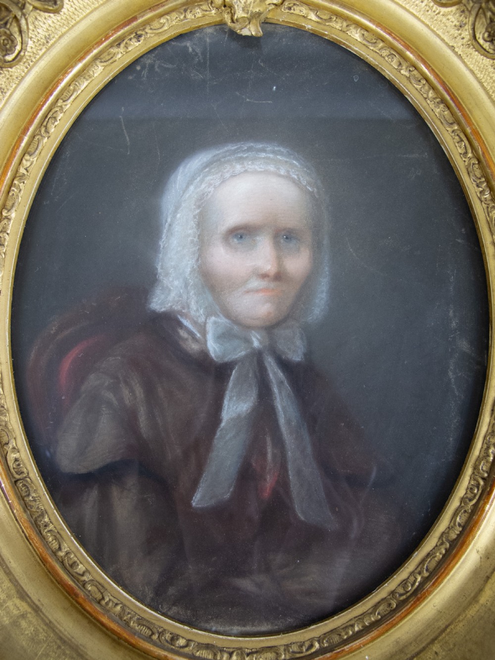 19th Century Pastel Portrait Of A Seated Lady In Gilt Frame View II