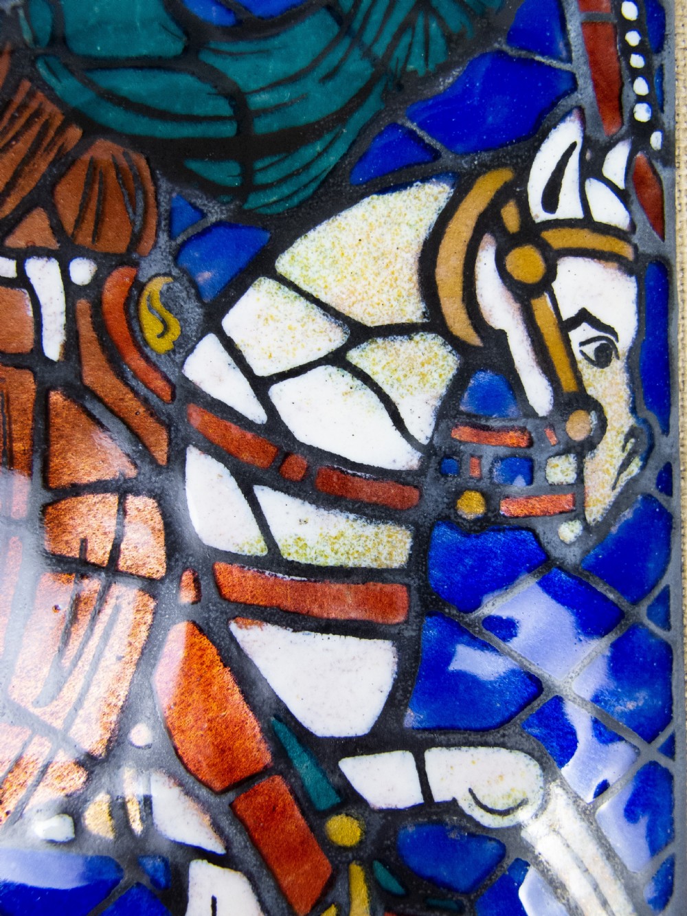 French Arts & Crafts Limoges Enamel & Copper Plaque by Sornin Marguerite (1883-1974) View III
