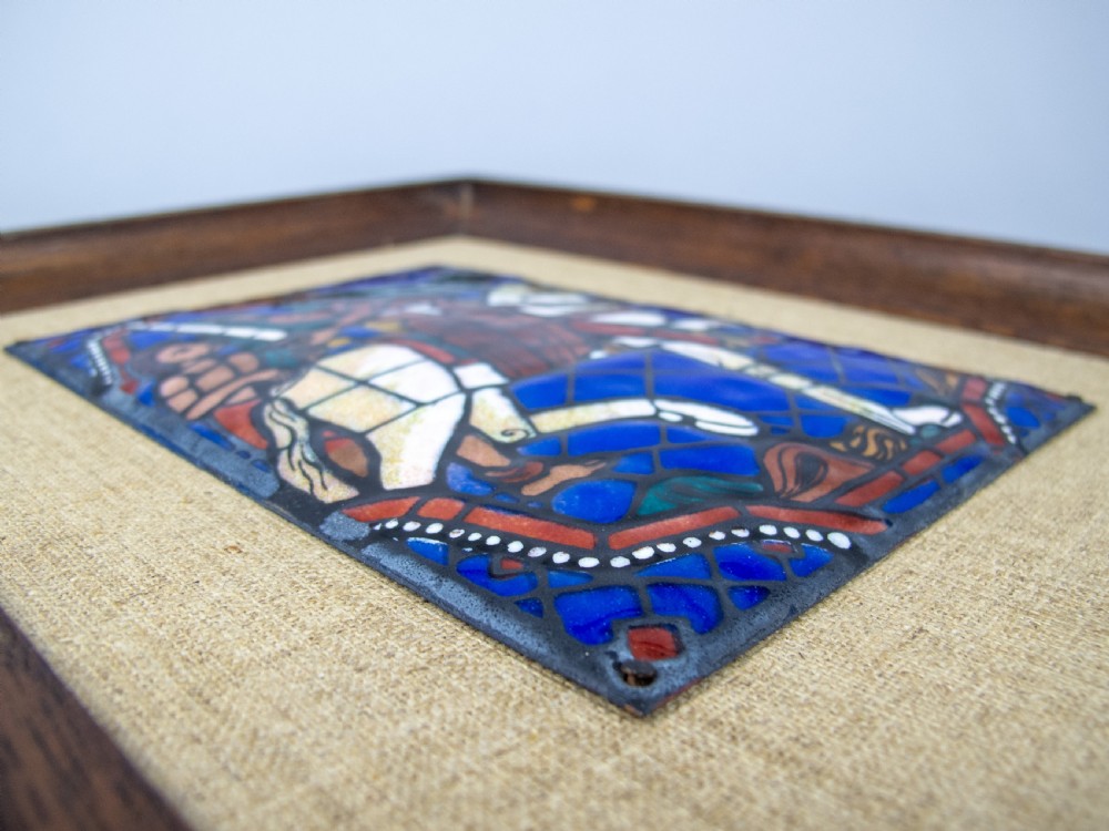 French Arts & Crafts Limoges Enamel & Copper Plaque by Sornin Marguerite (1883-1974) View VI