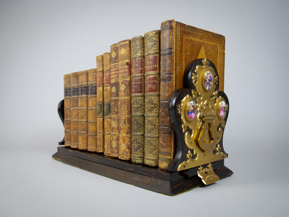 Victorian Betjemann's Patent Coromandel & Porcelain Book Slide, c.1860. View VIII