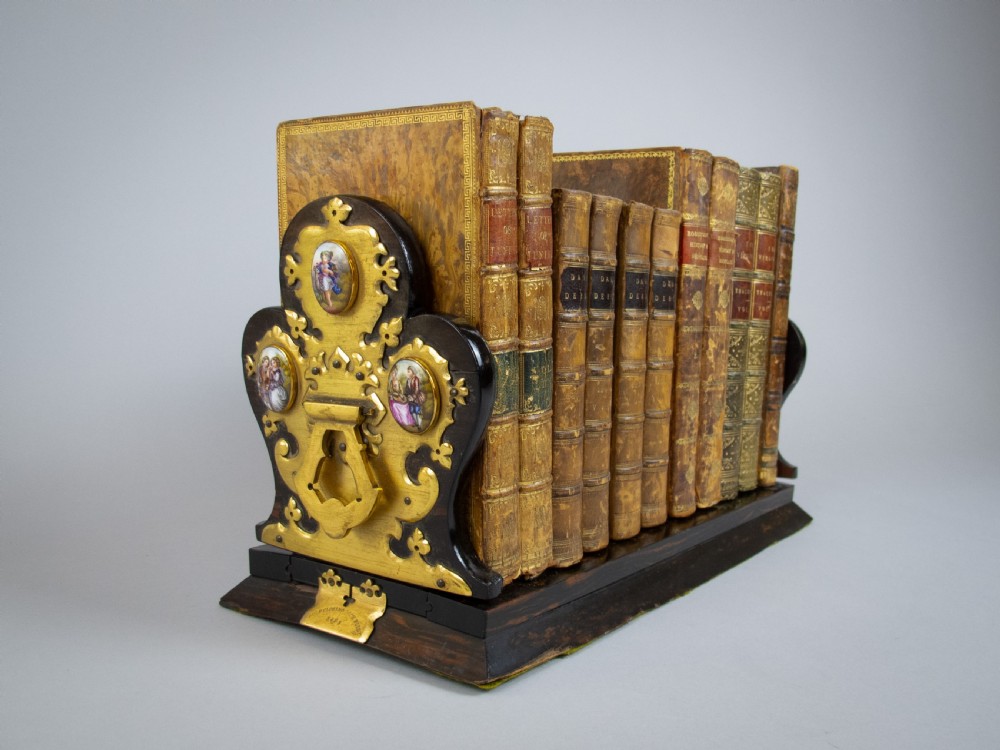 Victorian Betjemann's Patent Coromandel & Porcelain Book Slide, c.1860. View IX