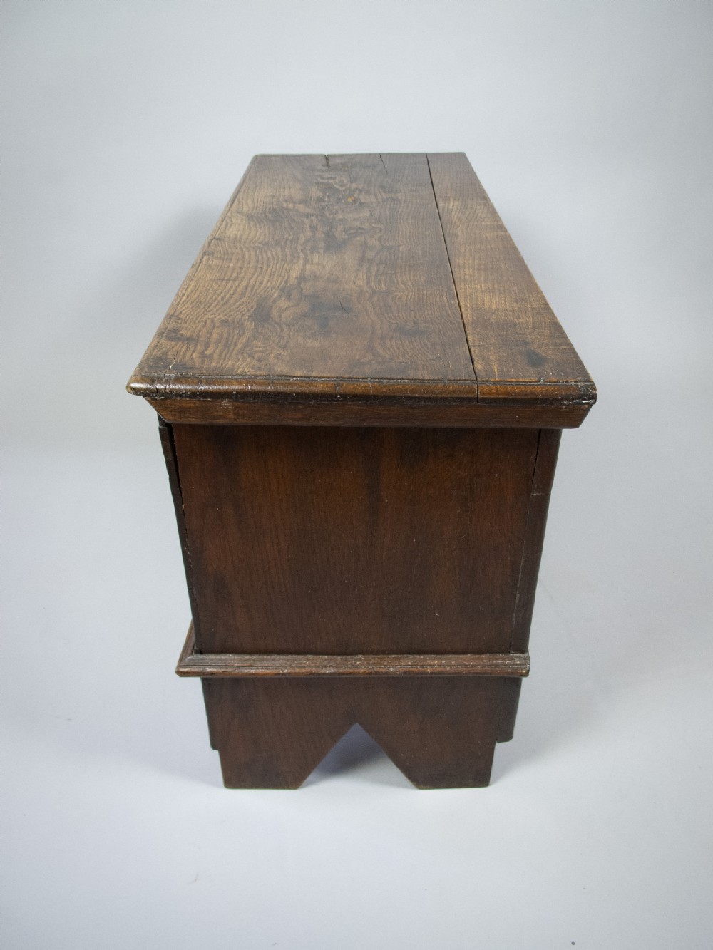 17th Century Style Oak Plank Coffer With Carved Lozenge Design View VII