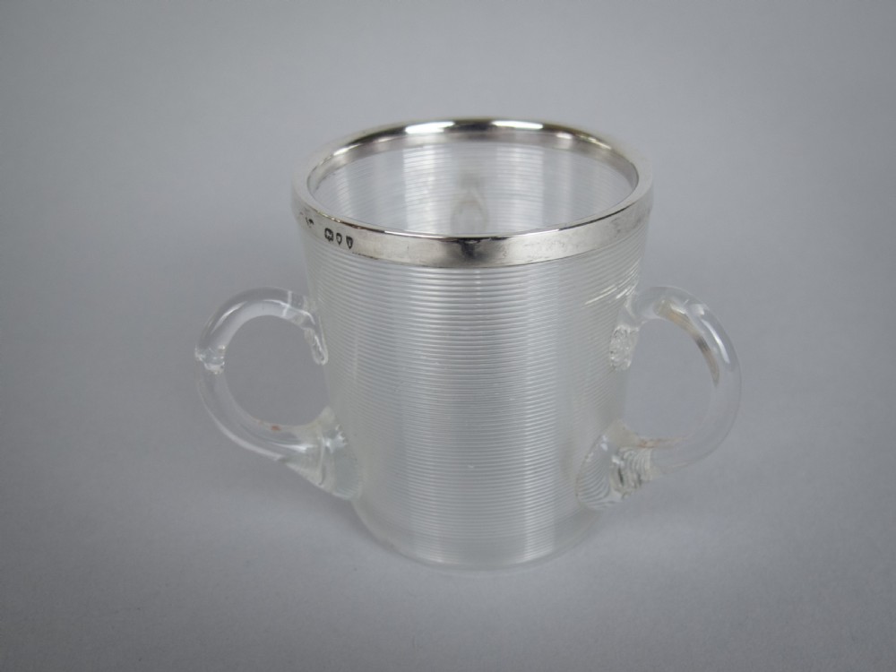 Sterling Silver Mounted Glass Tyg Form Match Striker, London, 1894. View II