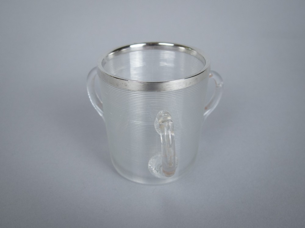 Sterling Silver Mounted Glass Tyg Form Match Striker, London, 1894. View III