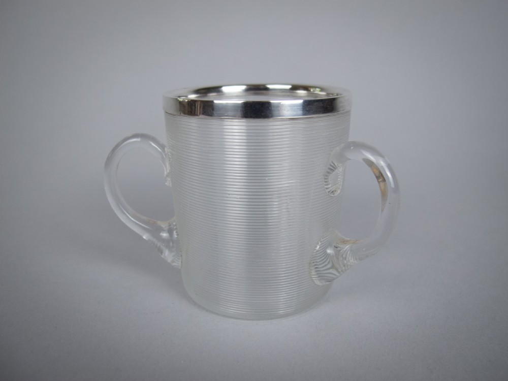 Sterling Silver Mounted Glass Tyg Form Match Striker, London, 1894. View V