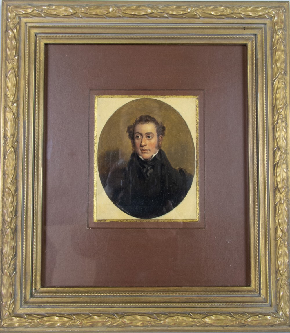 'Edward Cookbarn, 1848', Mid-19th Century Oil Portrait Of A Gentleman, Titled and Dated.