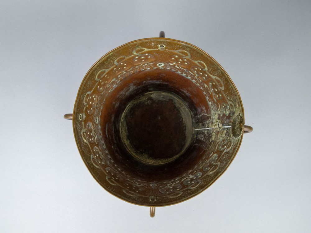 Arts & Crafts Copper Bucket With Loop Handles & Removable Base, c.1900. View IX