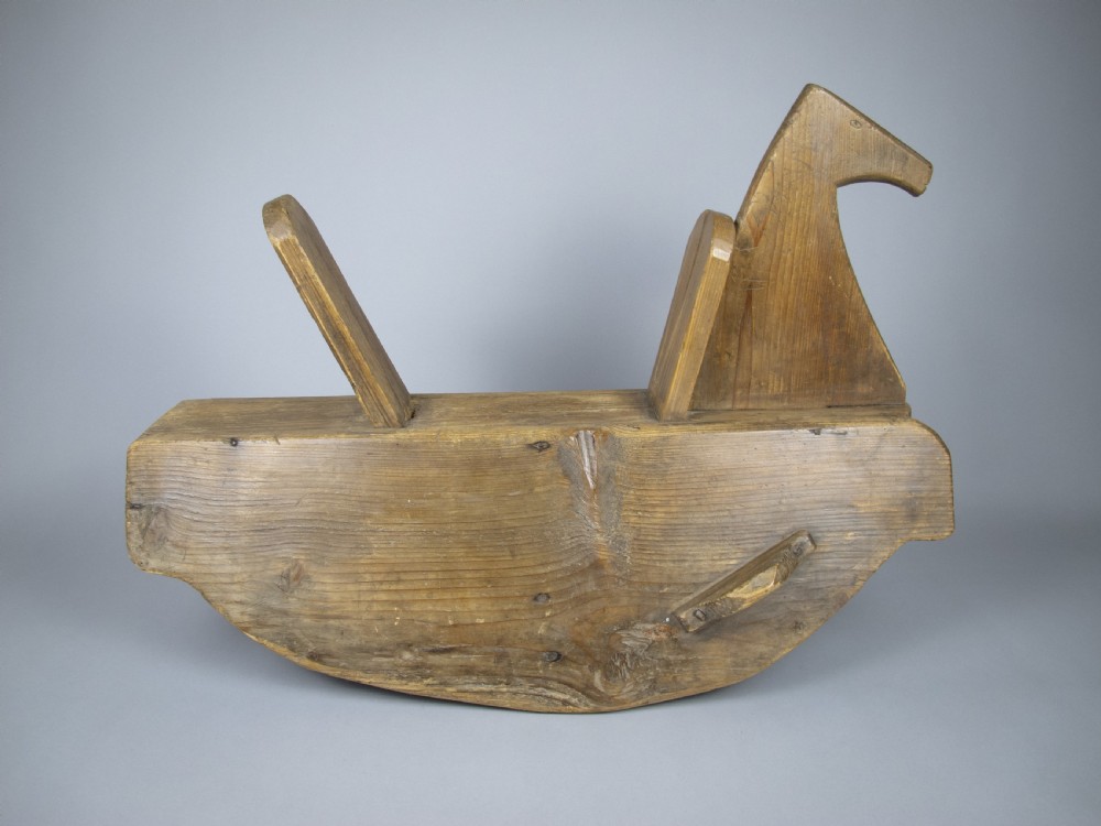 Early Victorian Folk Art Wooden Rocking Horse  View III