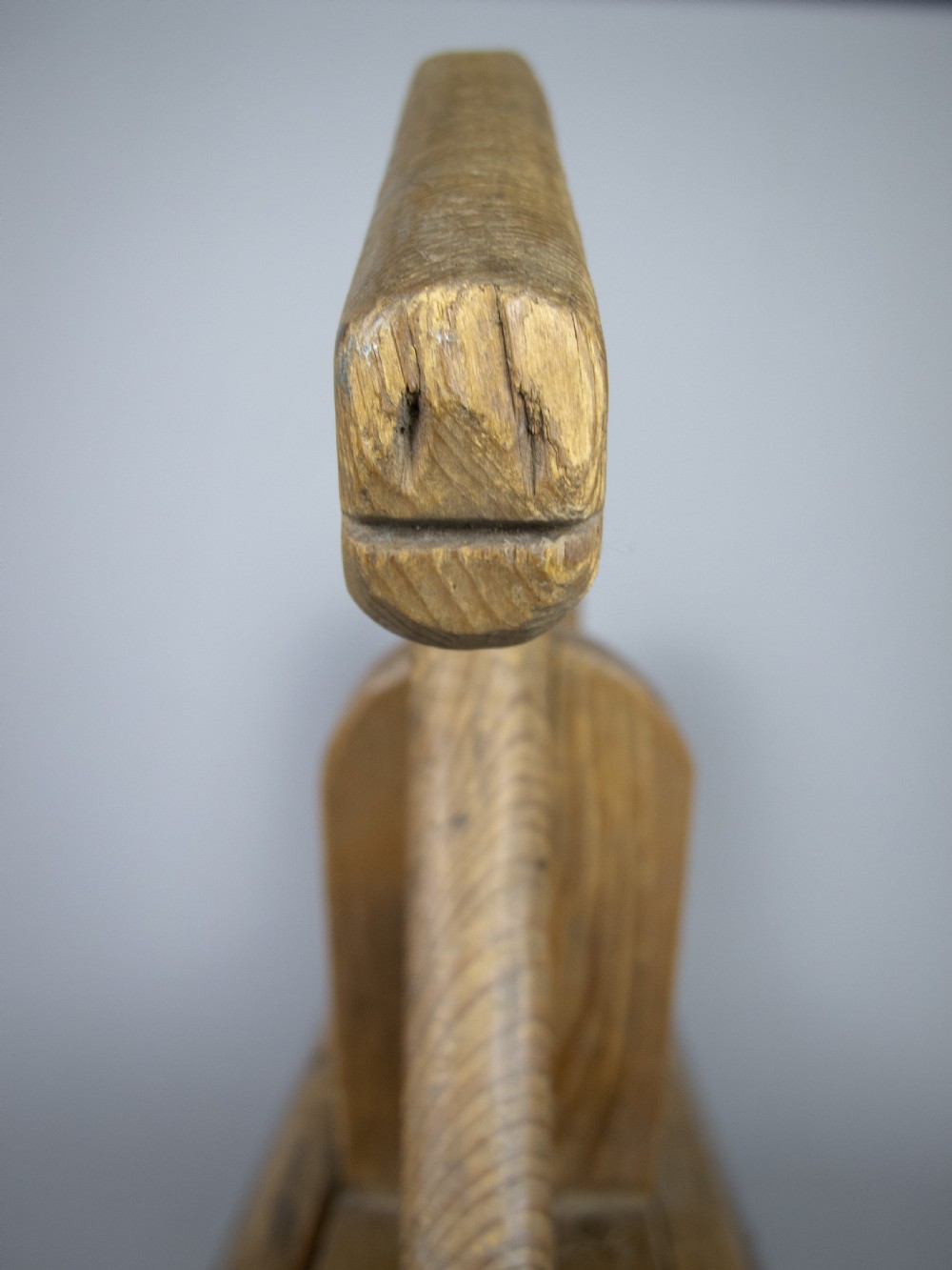 Early Victorian Folk Art Wooden Rocking Horse  View V