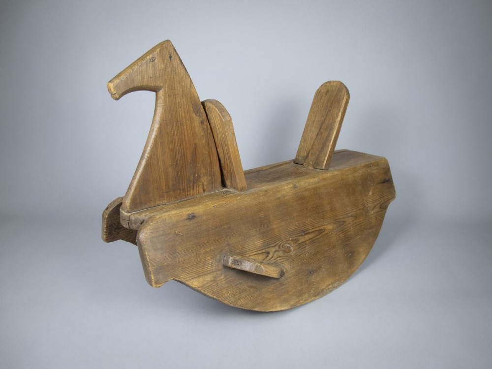 Early Victorian Folk Art Wooden Rocking Horse  View VI