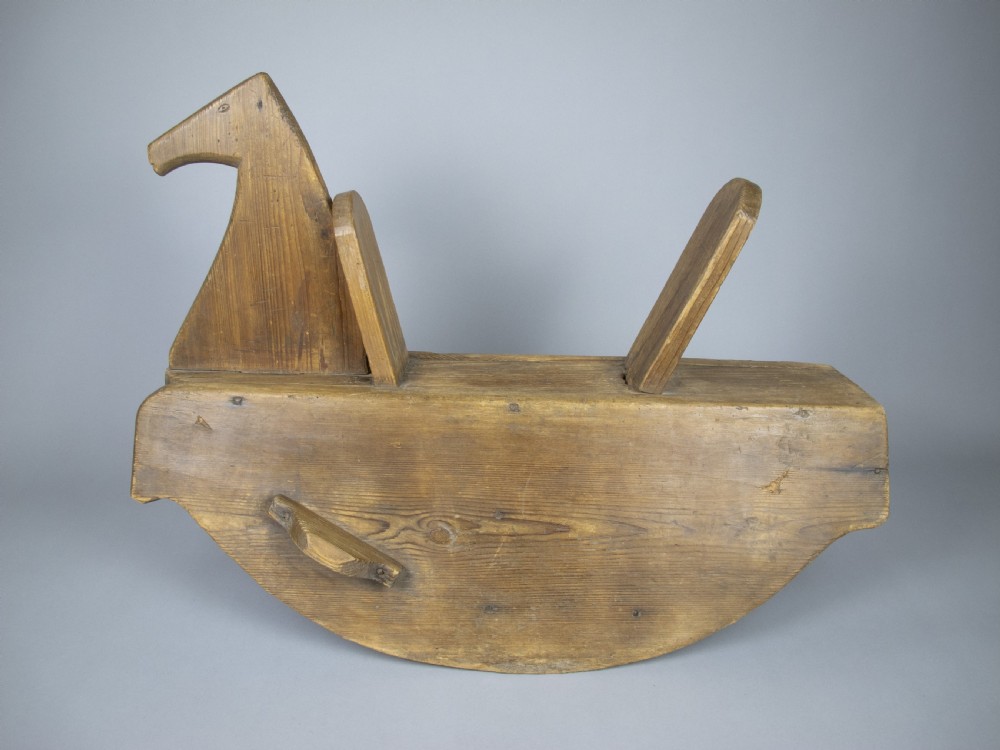 Early Victorian Folk Art Wooden Rocking Horse  View VII