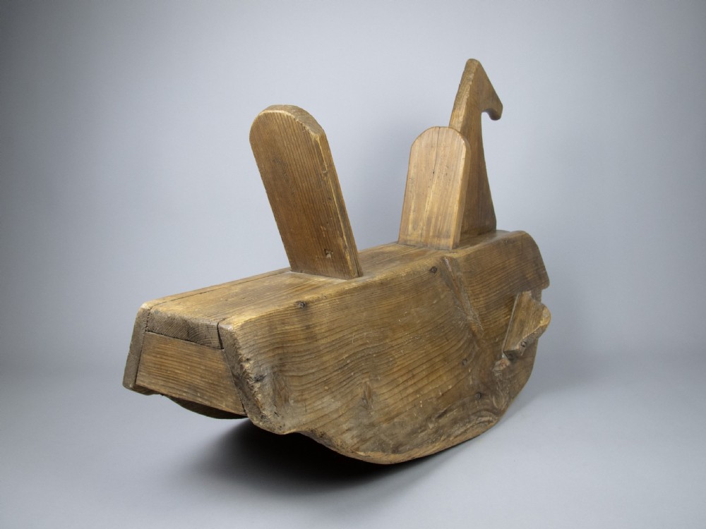 Early Victorian Folk Art Wooden Rocking Horse  View VIII