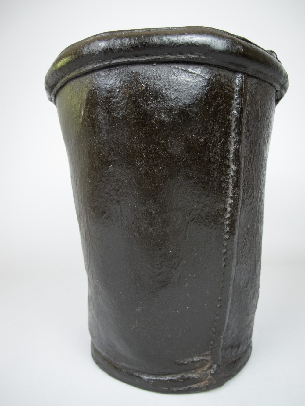 Sculptural George III Black Leather Fire Bucket, c.1790. View VIII