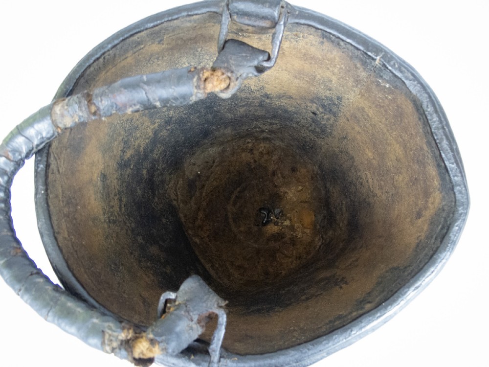 Sculptural George III Black Leather Fire Bucket, c.1790. View IX