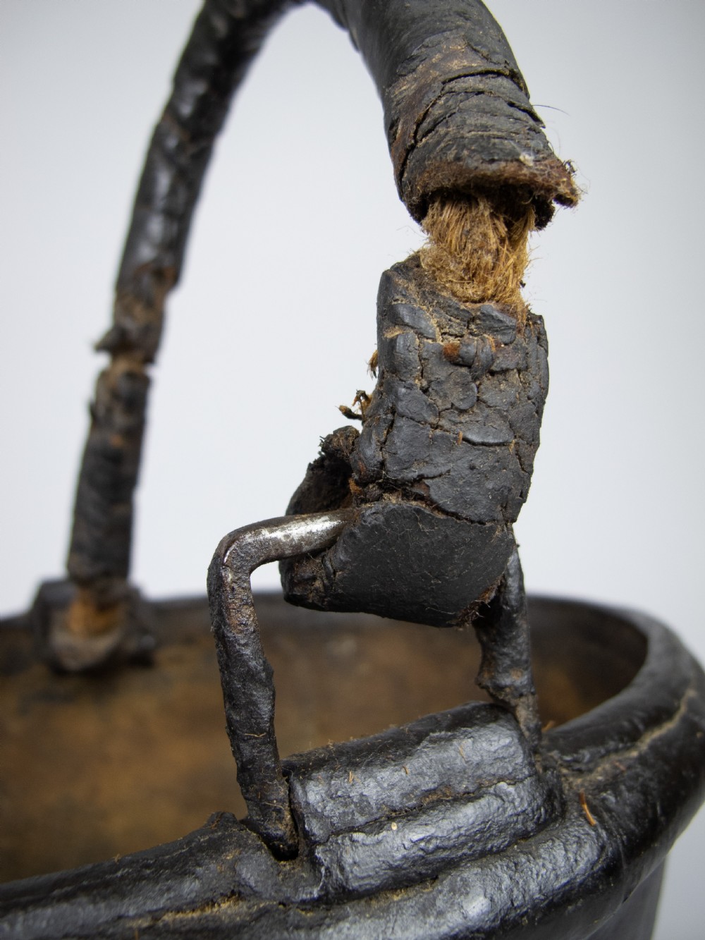 Sculptural George III Black Leather Fire Bucket, c.1790. View XI